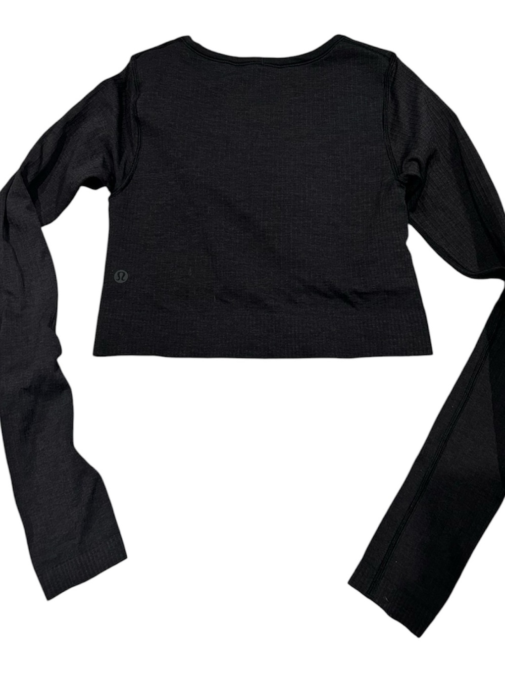 lululemon athletica Black Long-Sleeve Ribbed Crop Top